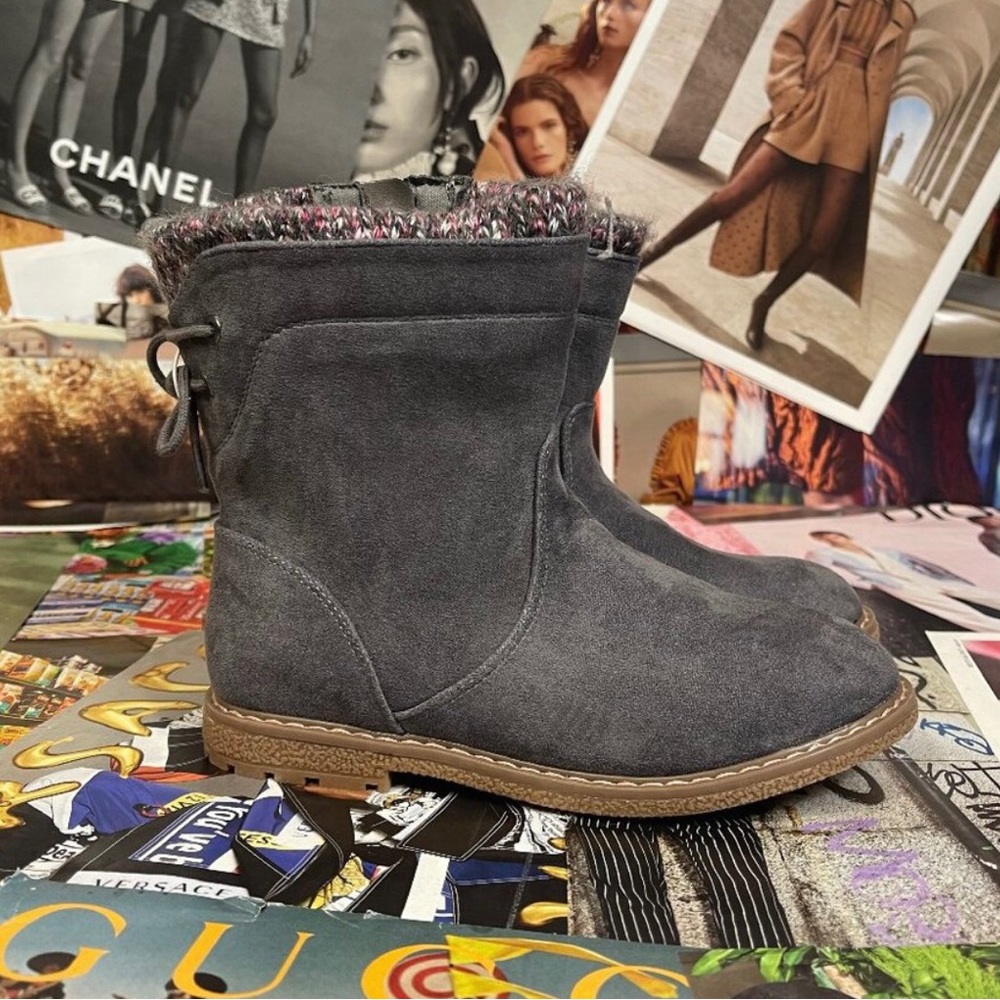 Cat & Jack Girls Gray Riding Boots- Size 12